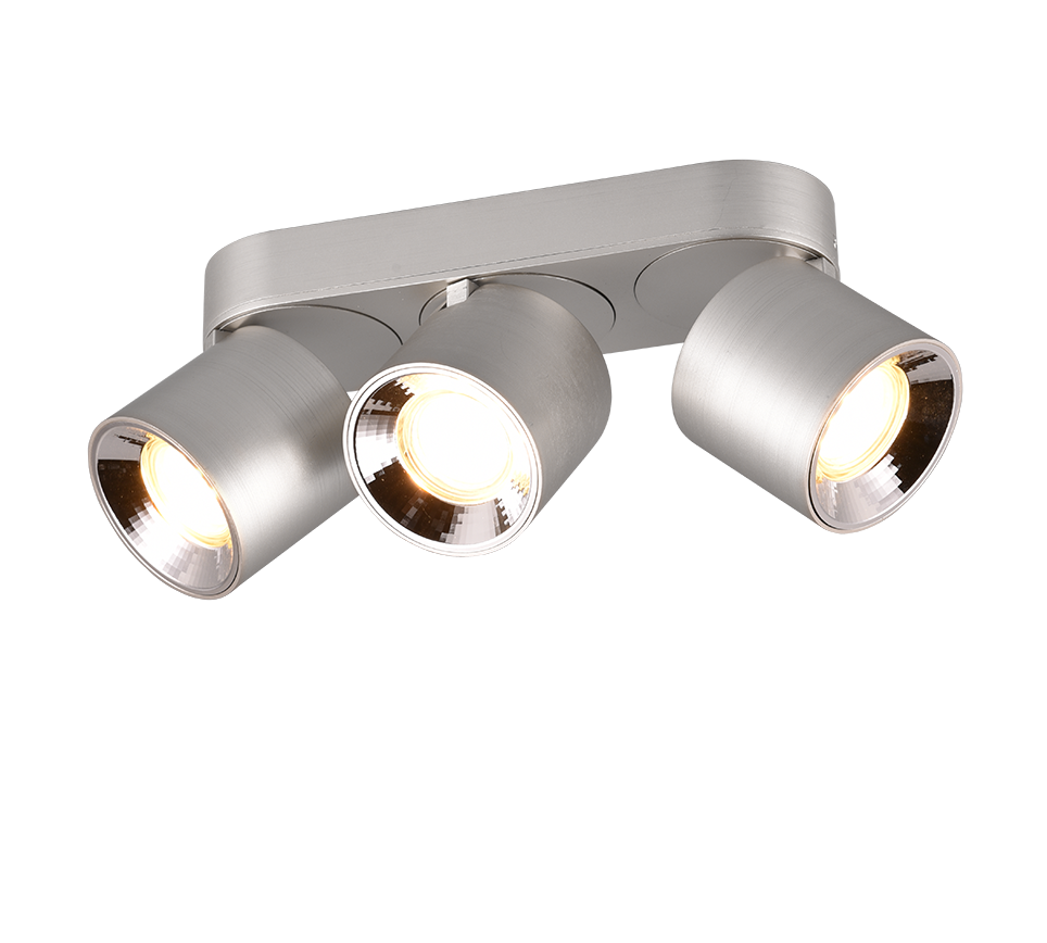 Guayana spotlight 3-pc GU10 brushed aluminium — 651000307