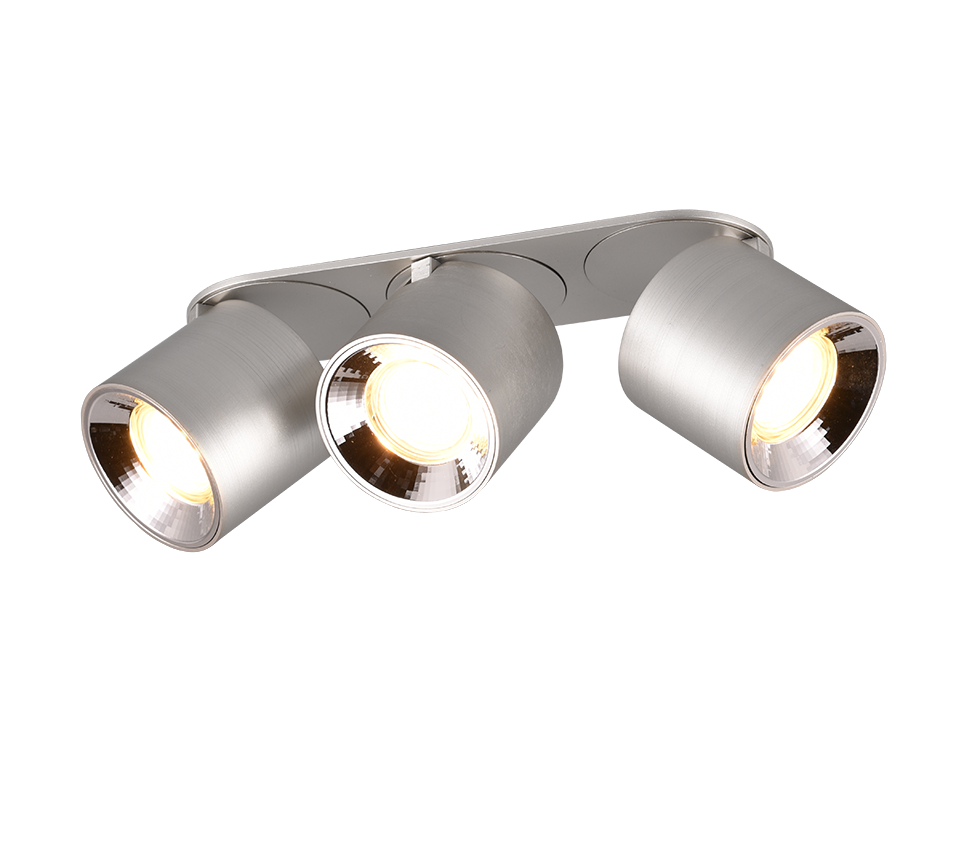 Guayana spotlight 3-pc GU10 brushed aluminium — 651000307
