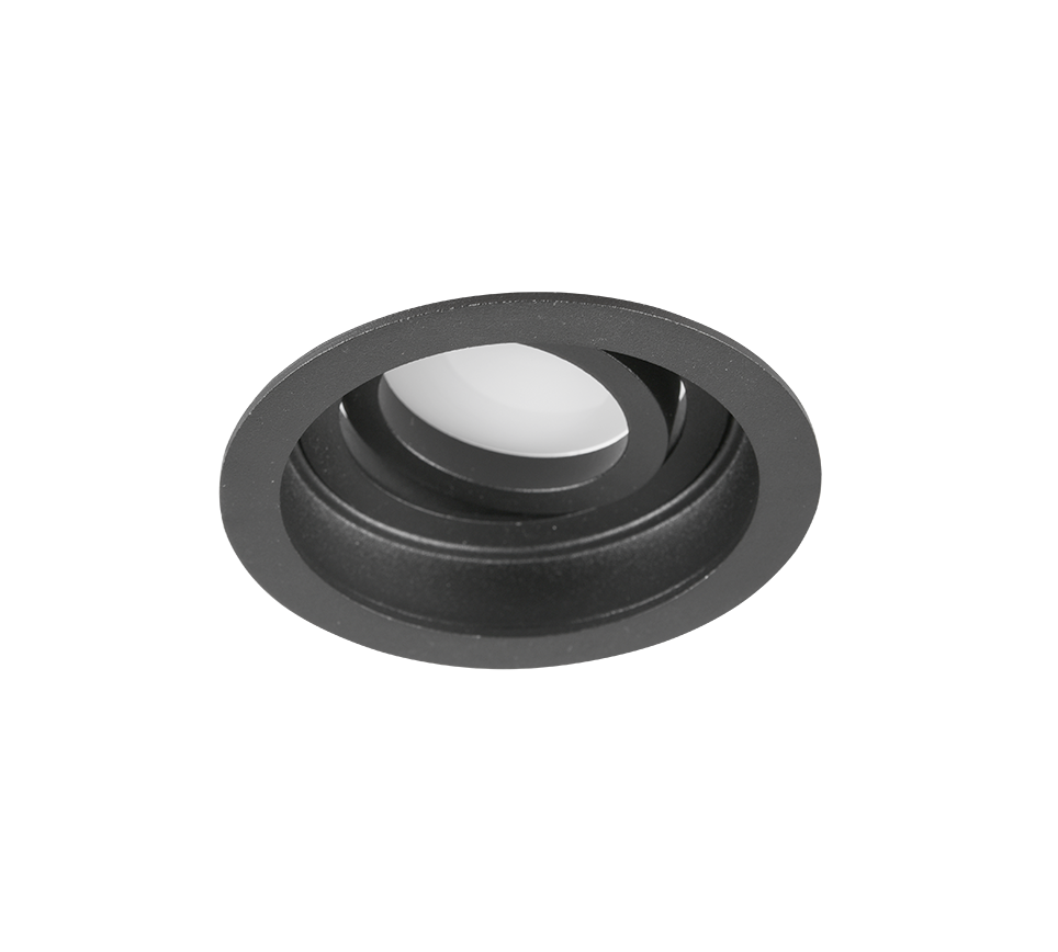 Kenai recessed spotlight GU10 9 cm matt black round — 651500132