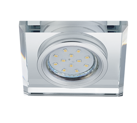 Pirin recessed spotlight GU10 square chrome/transparent — 652200152
