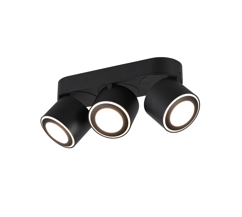 Taurus LED spotlight 3-pc matt black — 652910332