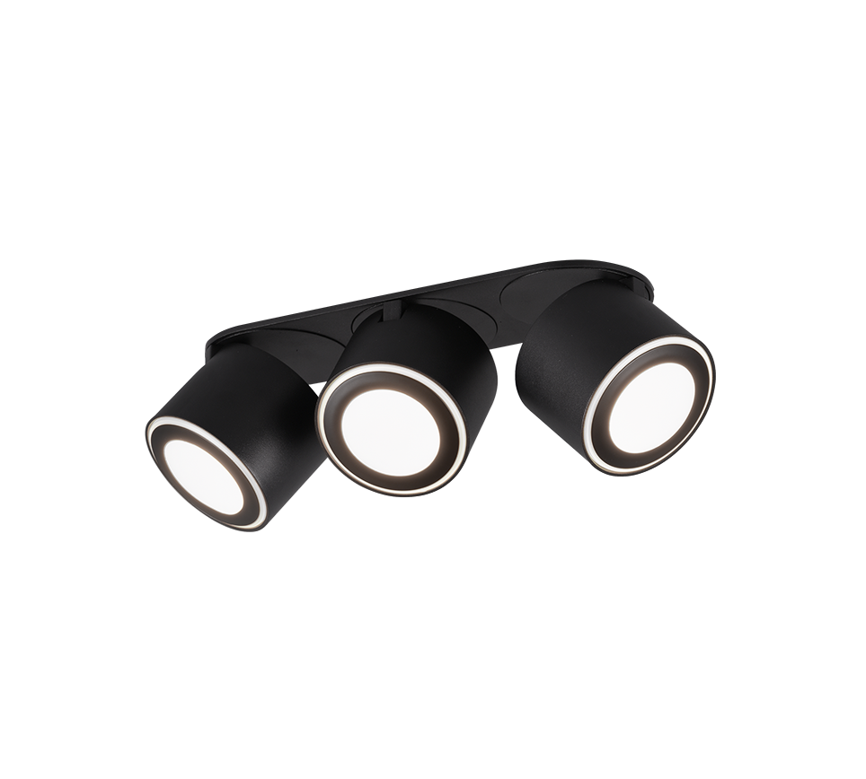 Taurus LED spotlight 3-pc matt black — 652910332