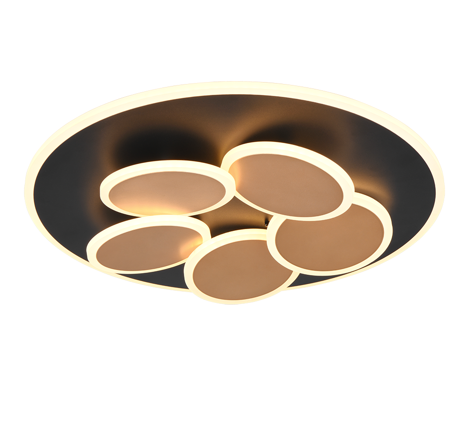 Mandala LED ceiling lamp matt black/gold — 653210680