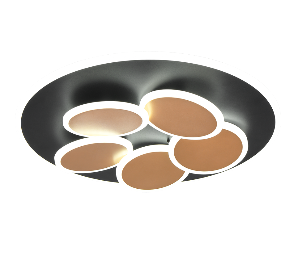 Mandala LED ceiling lamp matt black/gold — 653210680