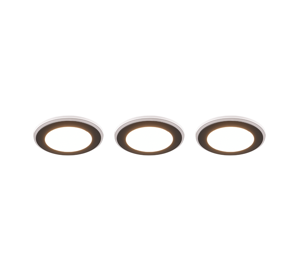 Argus LED recessed spotlight matt black 3-pack RGB — 653610332