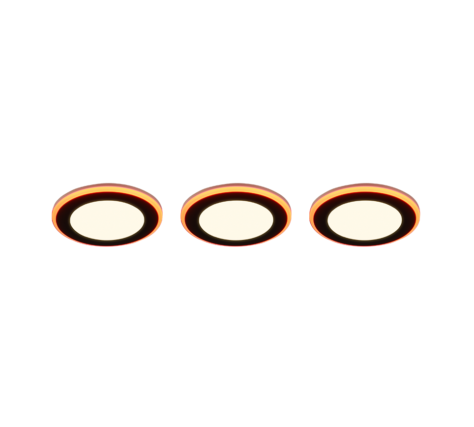 Argus LED recessed spotlight matt black 3-pack RGB — 653610332