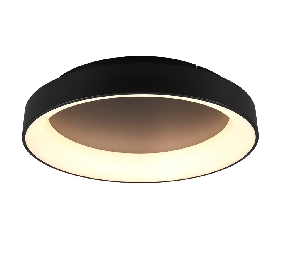 Girona LED ceiling lamp 60 cm matt black — 671290132