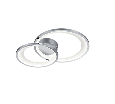 Granada LED ceiling lamp 2-pc 59 cm chrome — 673810206