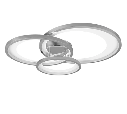 Granada LED ceiling lamp 3-pc 71 cm matt white/chrome — 673810306