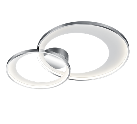 Granada LED ceiling lamp 2-pc 85 cm chrome — 673890206