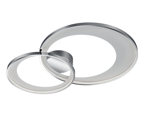 Granada LED ceiling lamp 2-pc 85 cm chrome — 673890206