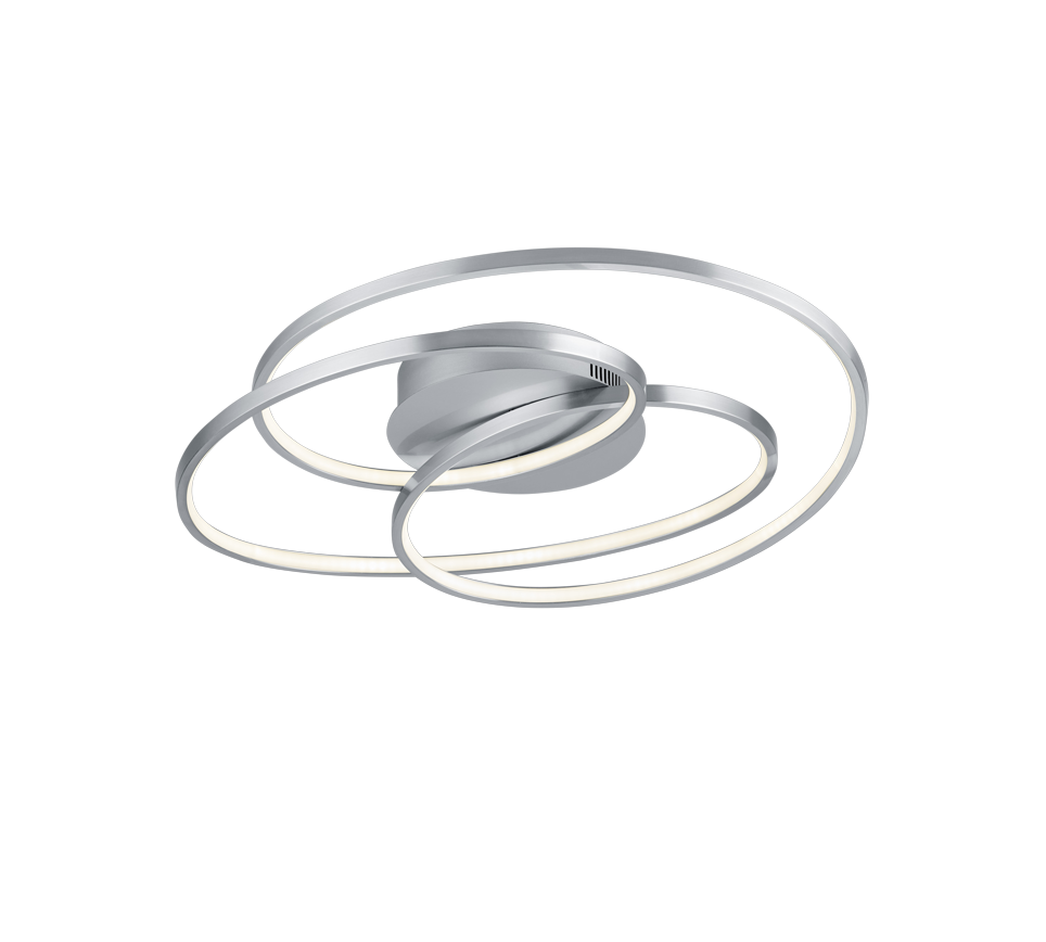 Gale LED ceiling lamp 60 cm brushed steel — 673916007