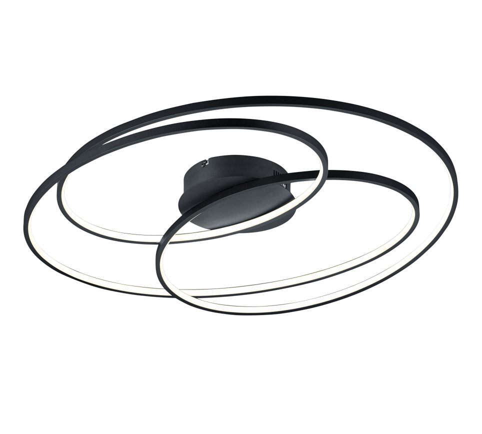 Gale LED ceiling lamp 80 cm matt black — 673918032