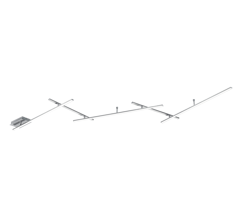 Indira LED ceiling lamp 245 cm brushed steel — 674610507