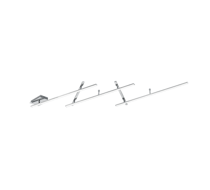 Indira LED ceiling lamp 245 cm brushed steel — 674610507
