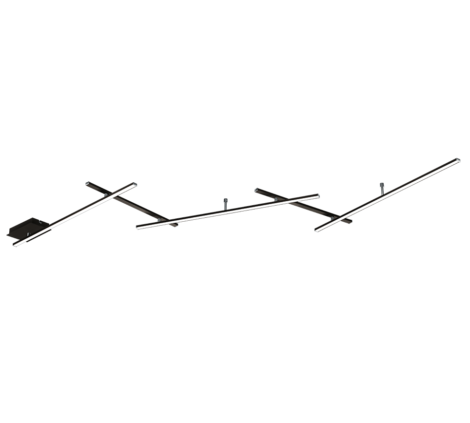 Indira LED ceiling lamp 245 cm matt black — 674610532