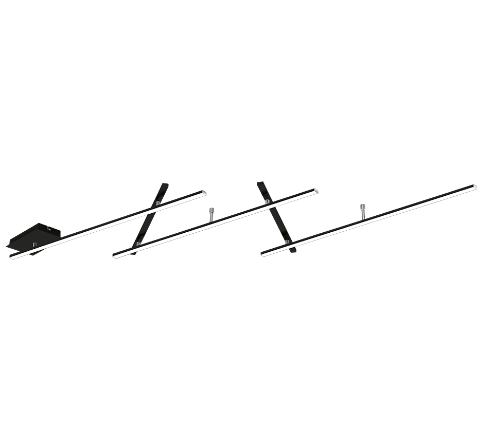 Indira LED ceiling lamp 245 cm matt black — 674610532
