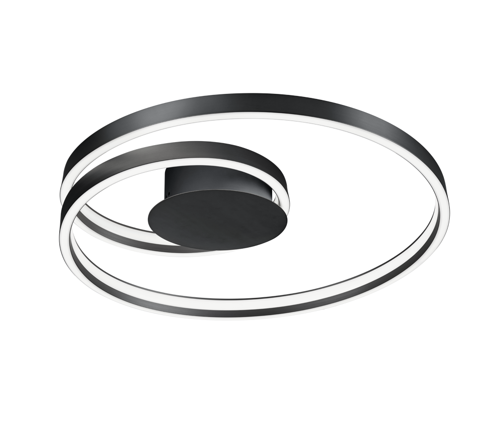 Ciola LED ceiling lamp matt black — 677210132