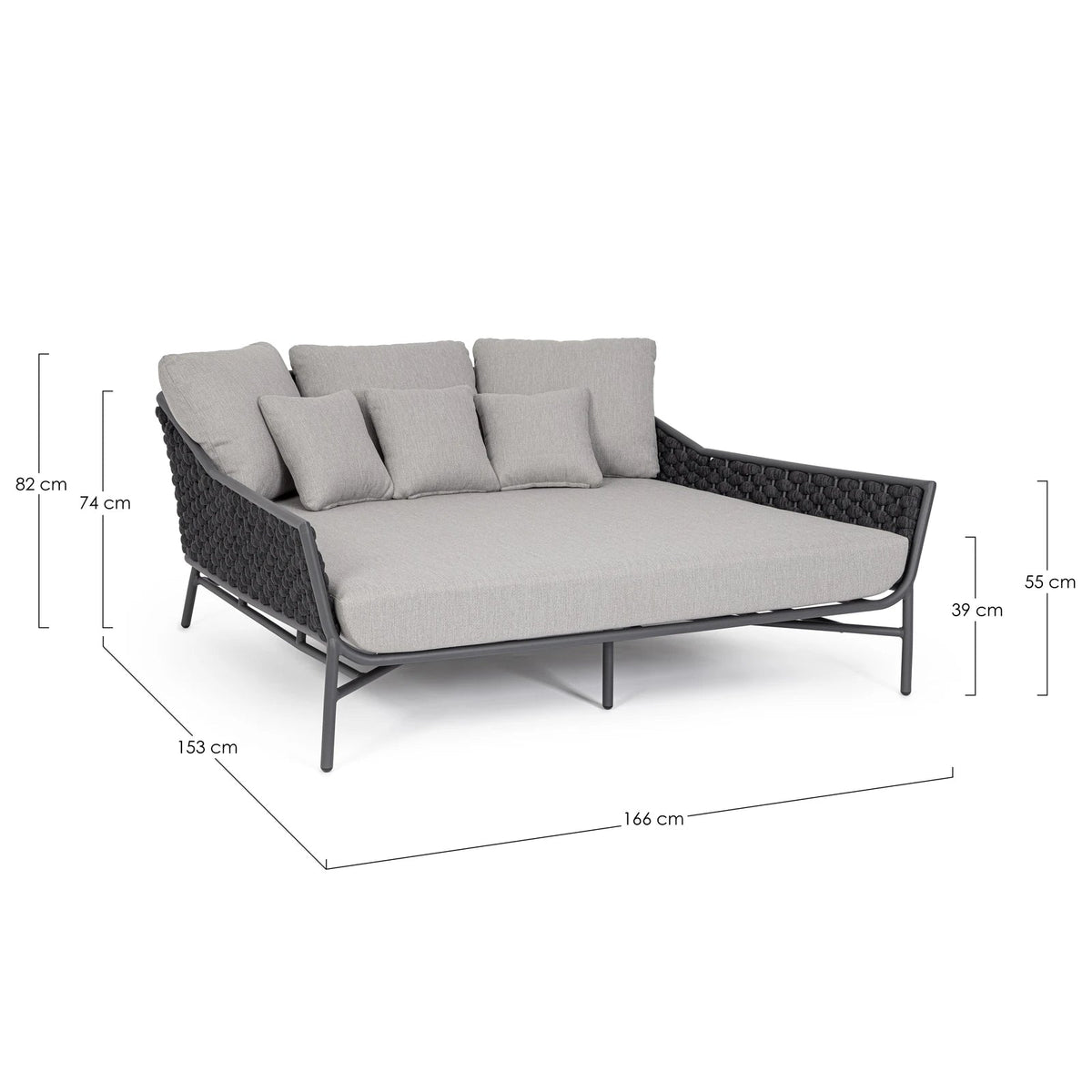 Bizzotto Everly Charcoal Q522/Graphite Daybed Furniture — Bizzotto