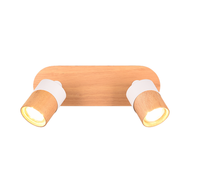 Aruni spotlight 2-pc GU10 wood/matt white — 801100231