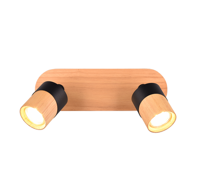 Aruni spotlight 2-pc GU10 wood/matt black — 801100232