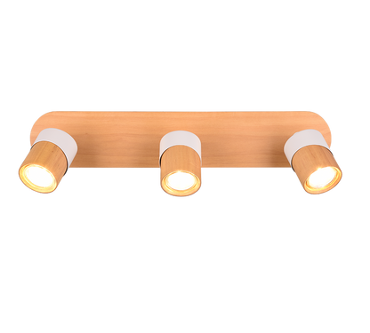 Aruni spotlight 3-pc GU10 wood/matt white — 801100331