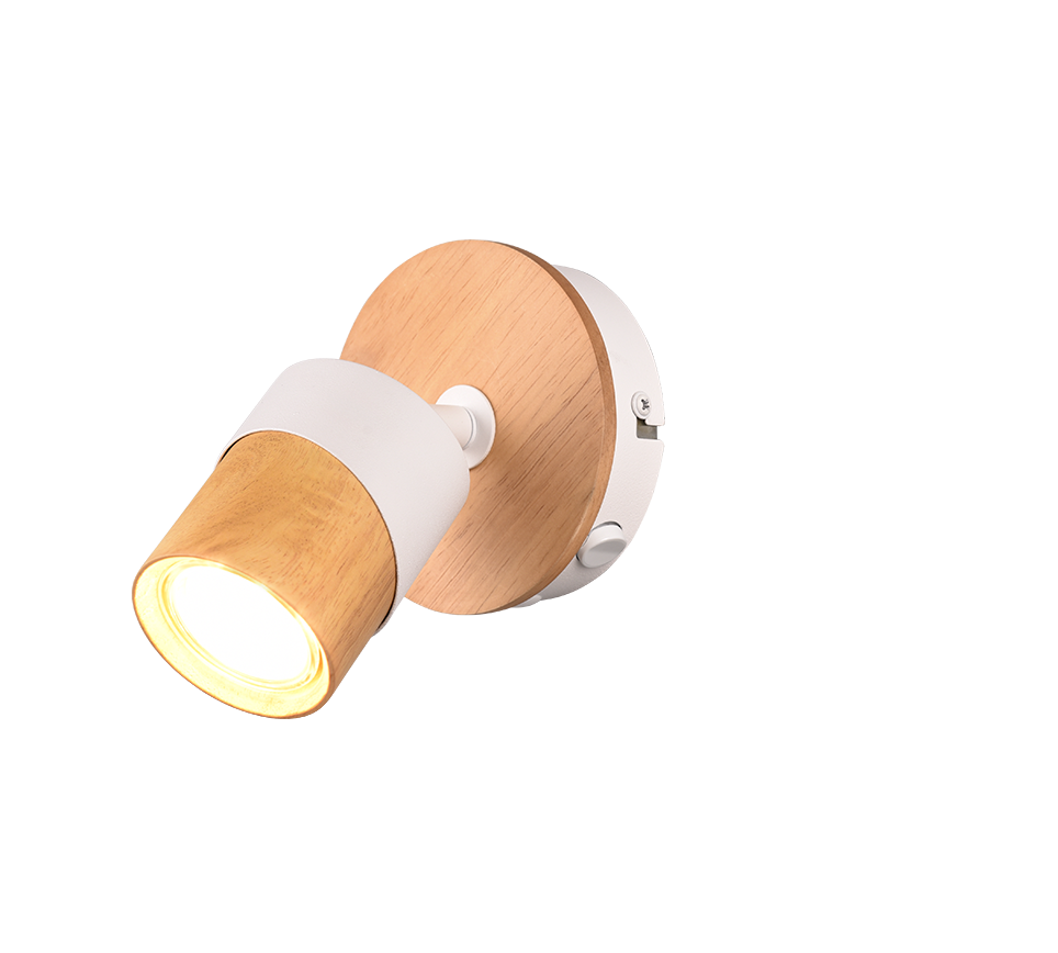 Aruni spotlight 1-pc GU10 wood/matt white — 801170131