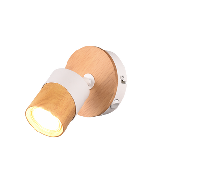 Aruni spotlight 1-pc GU10 wood/matt white — 801170131