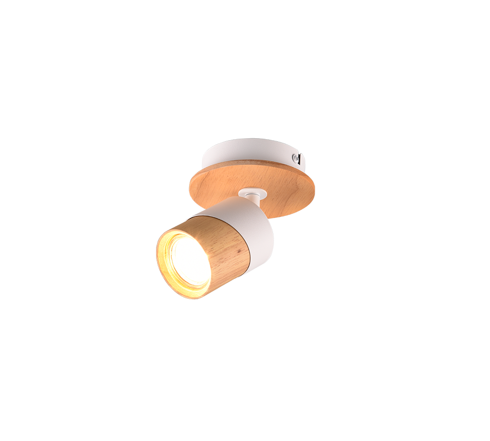Aruni spotlight 1-pc GU10 wood/matt white — 801170131