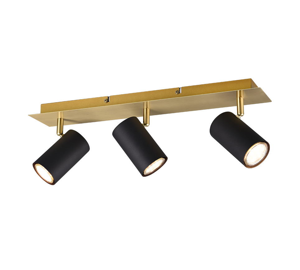 Marley spotlight 3-pc GU10 black/gold — 802400380