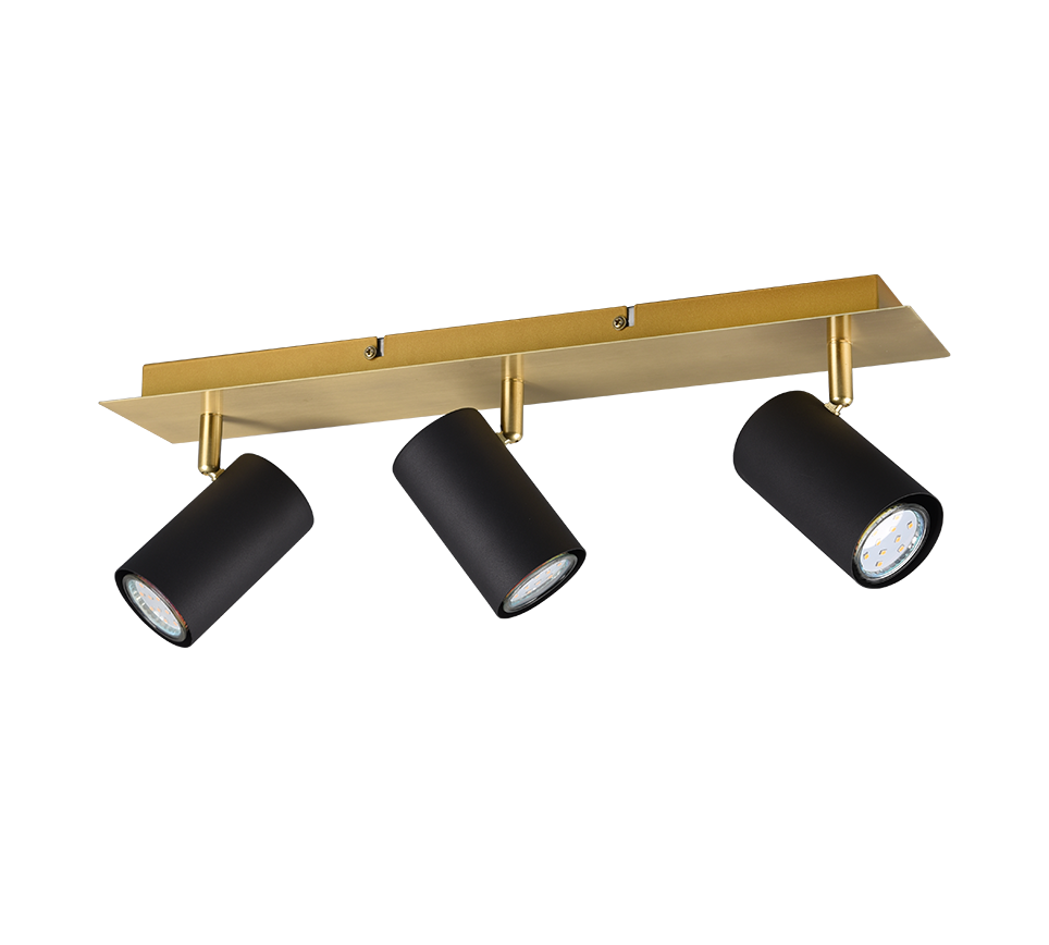 Marley spotlight 3-pc GU10 black/gold — 802400380