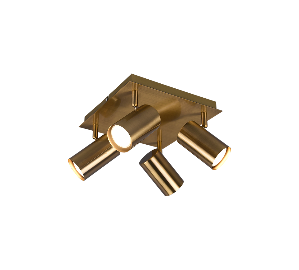 Marley spotlight 4-pc GU10 antique brass — 802430404