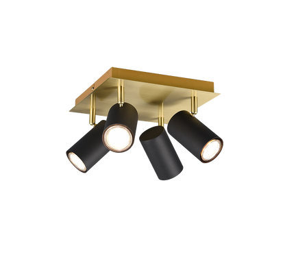 Marley spotlight 4-pc GU10 black/gold — 802430480