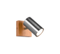 Marley spotlight 1-pc GU10 brushed steel/wood — 812400107