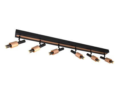 Ikaris LED spot 6-pc matt black/coffee brown — 855310632