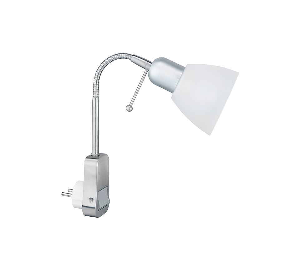 Ligara spotlight E14 with plug brushed steel — 8911211-07