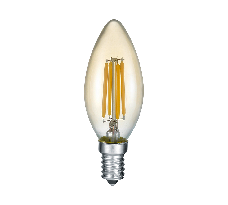 Bulb LED E14 filament candle 4W 400 lm 2700K brown switch dimmer — 989-4790