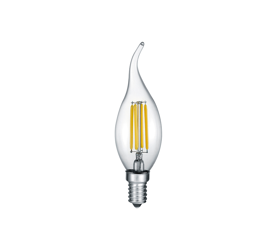 Bulb LED E14 filament candle with a tip 4W 470lm 3000K — 990-400