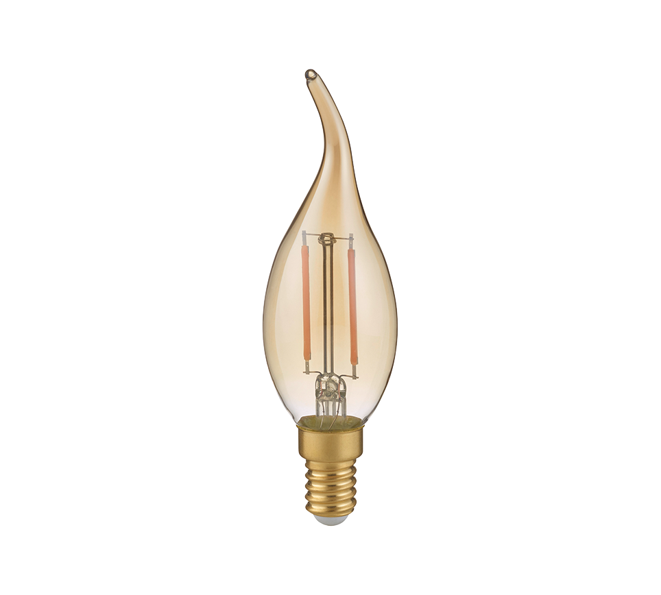 Bulb LED E14 filament candle with a tip 4W 400 lm 2700K brown switch dimmer — 990-4790