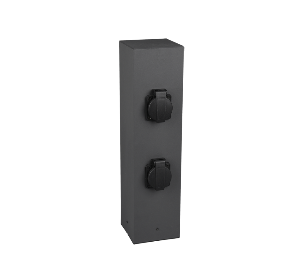 Garden socket pole anthracite with 4 power sockets — 9964-42
