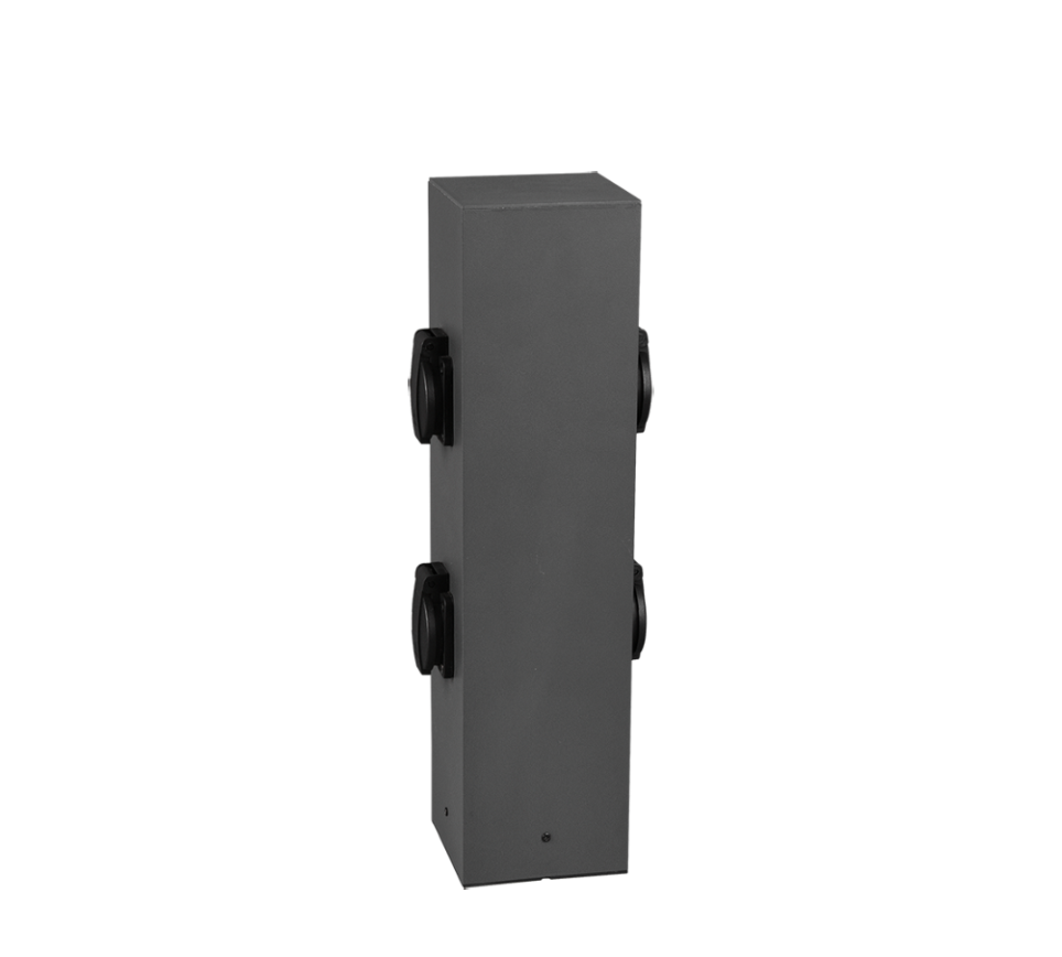 Garden socket pole anthracite with 4 power sockets — 9964-42