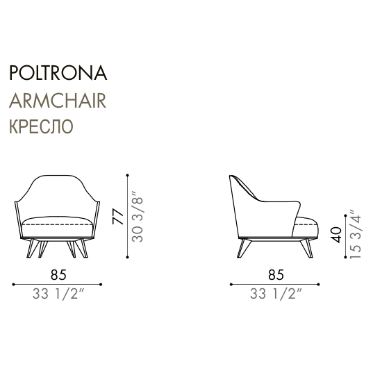 Desiree Armchair ALASIA - dimensions, item code 001010