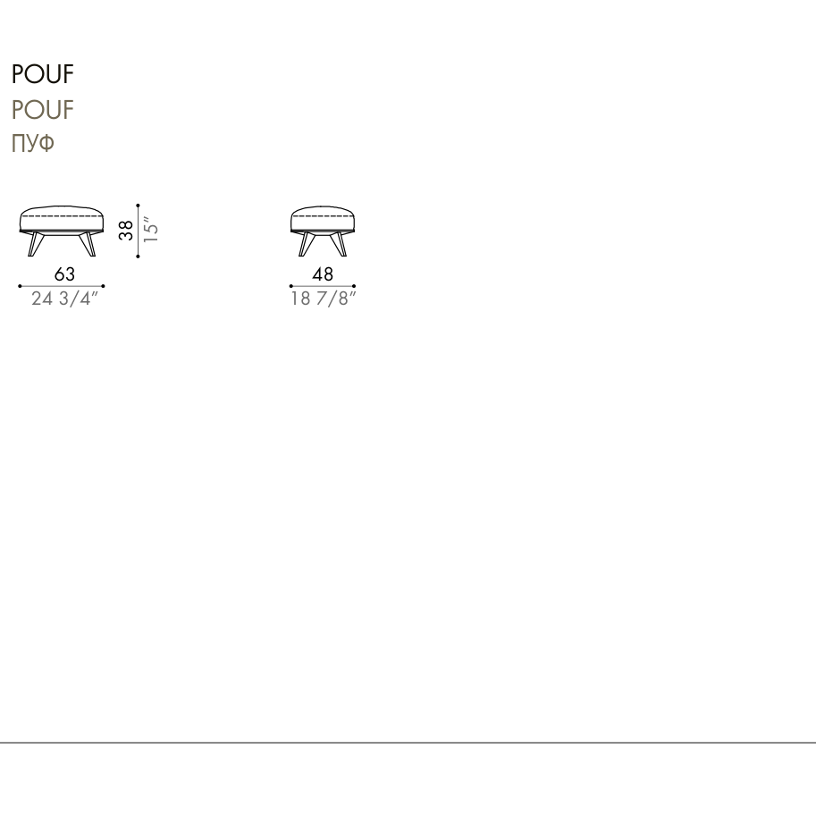 Desiree Pouf ALASIA - dimensions, item code 007450