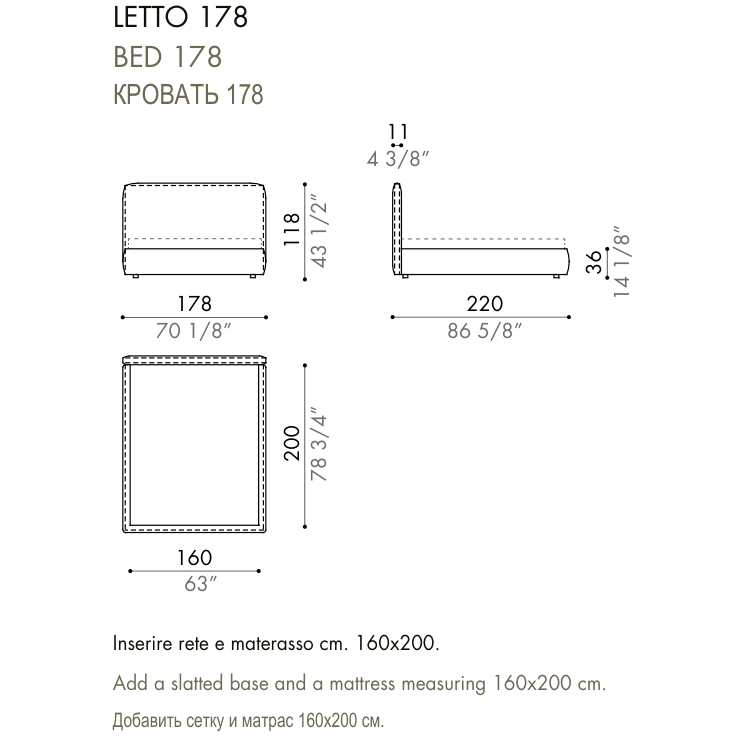 Desiree Bed BLO 118 - dimensions, item code 009030