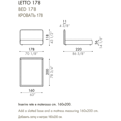 Desiree Bed BLO 118 - dimensions, item code 009030