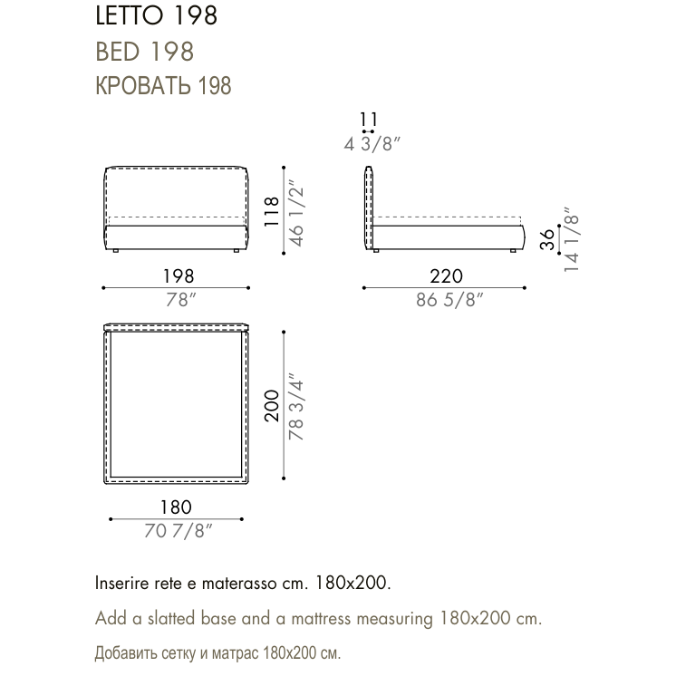 Desiree Bed BLO 118 - dimensions, item code 009031