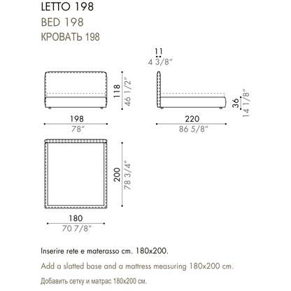 Desiree Bed BLO 118 - dimensions, item code 009031