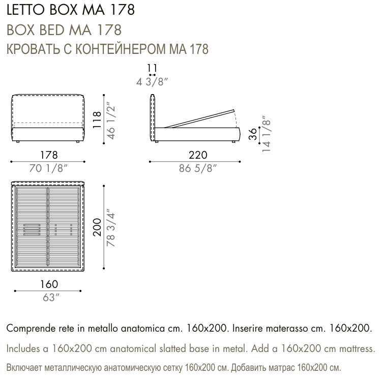 Desiree Bed BLO 118 - dimensions, item code 009035
