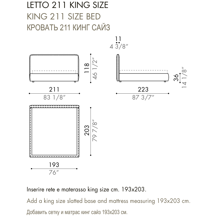 Desiree Bed BLO 118 - dimensions, item code 009060
