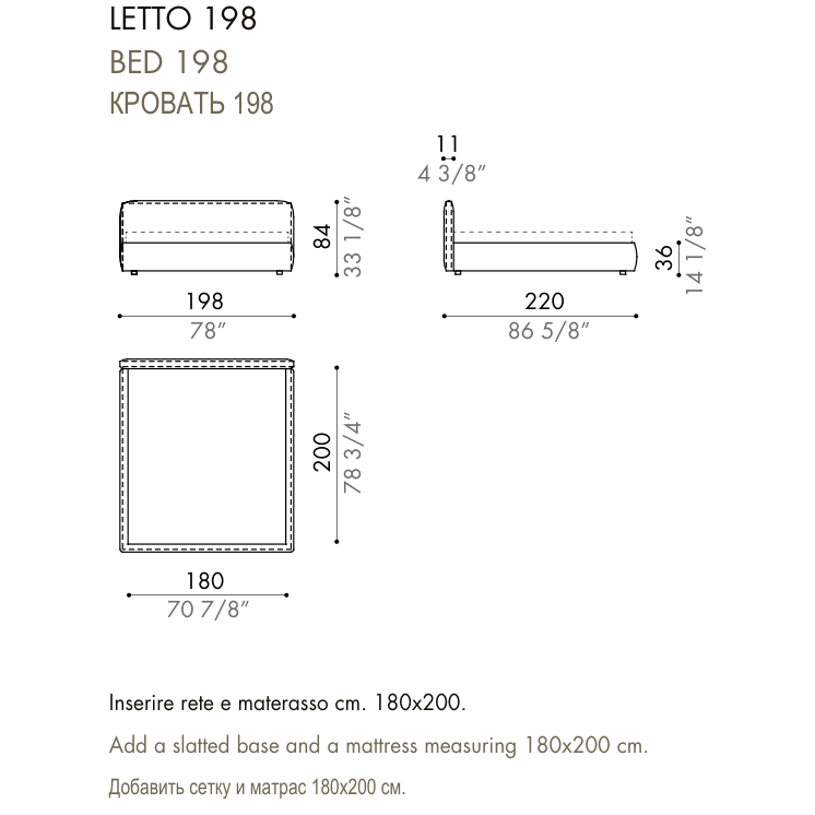Desiree Bed BLO 84 - dimensions, item code 009031